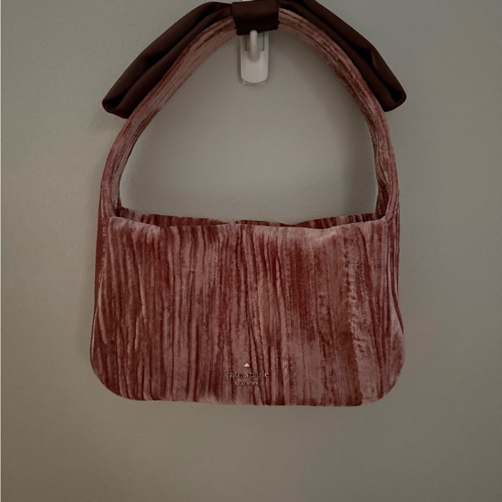 Kate Spade Pink Velvet Shoulder Bag
